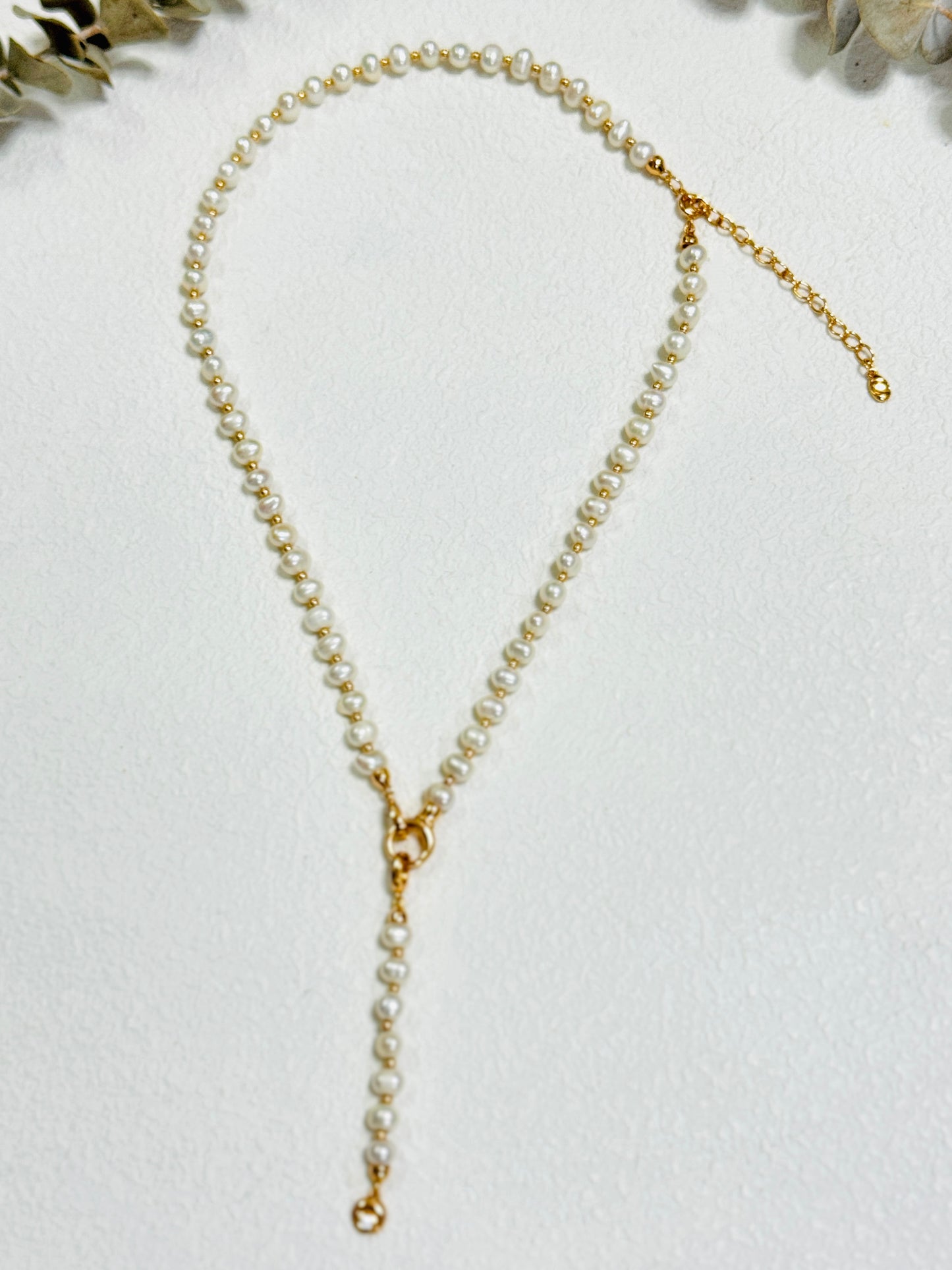 Balance Pearl Necklace · Adjustable Y-Shape