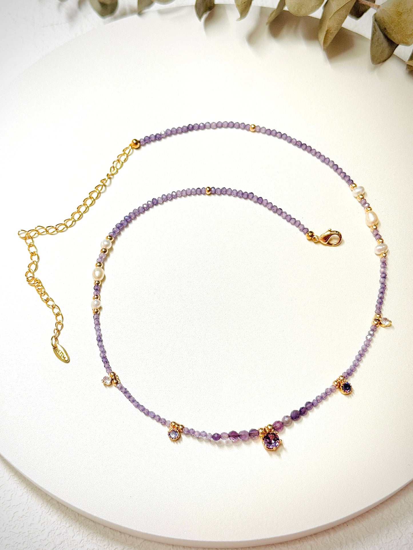 Romantic Amethyst Beaded Necklace