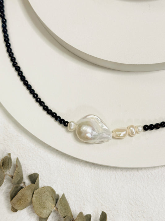 Baroque Contrast Strand Necklace