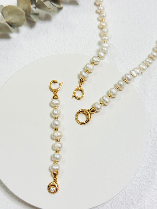 Balance Pearl Necklace · Adjustable Y-Shape