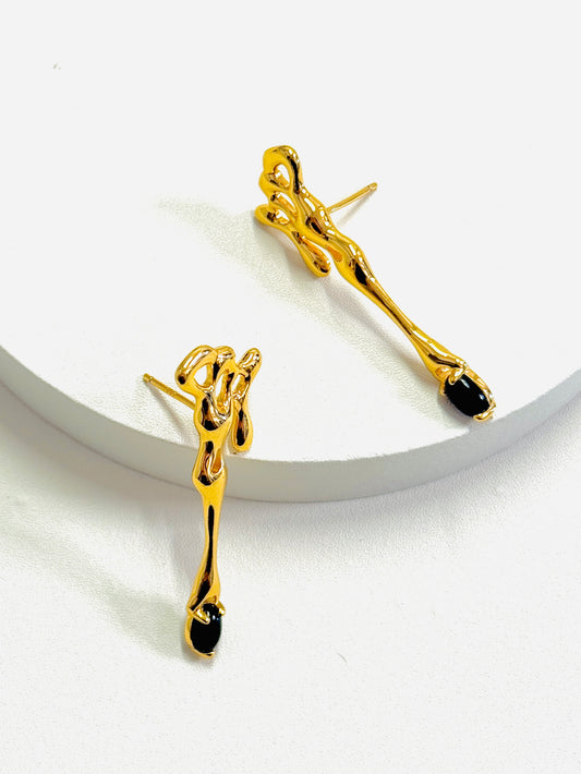 Obsidian Drip Earrings