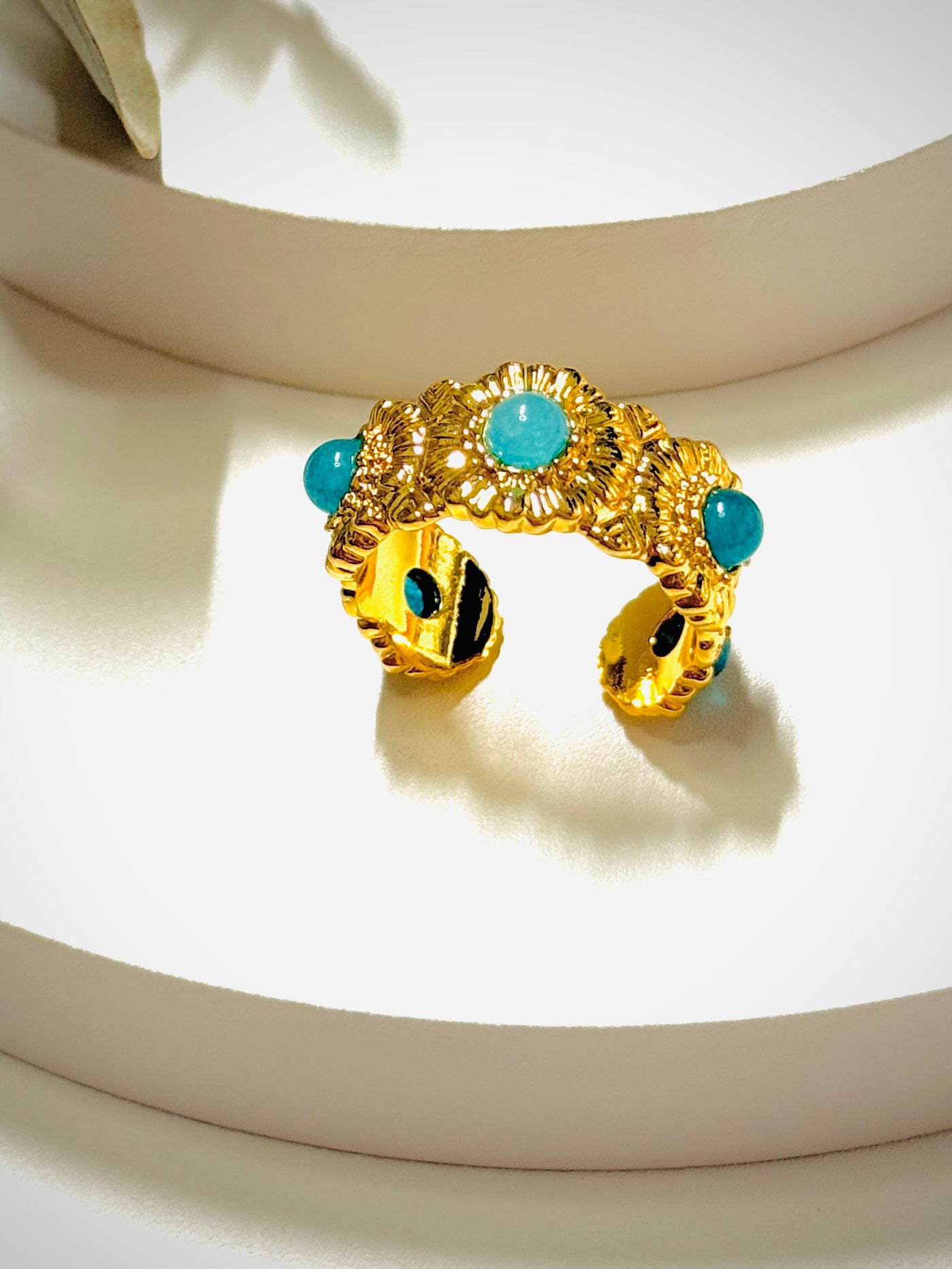 Sculpted Brass Dome Ring